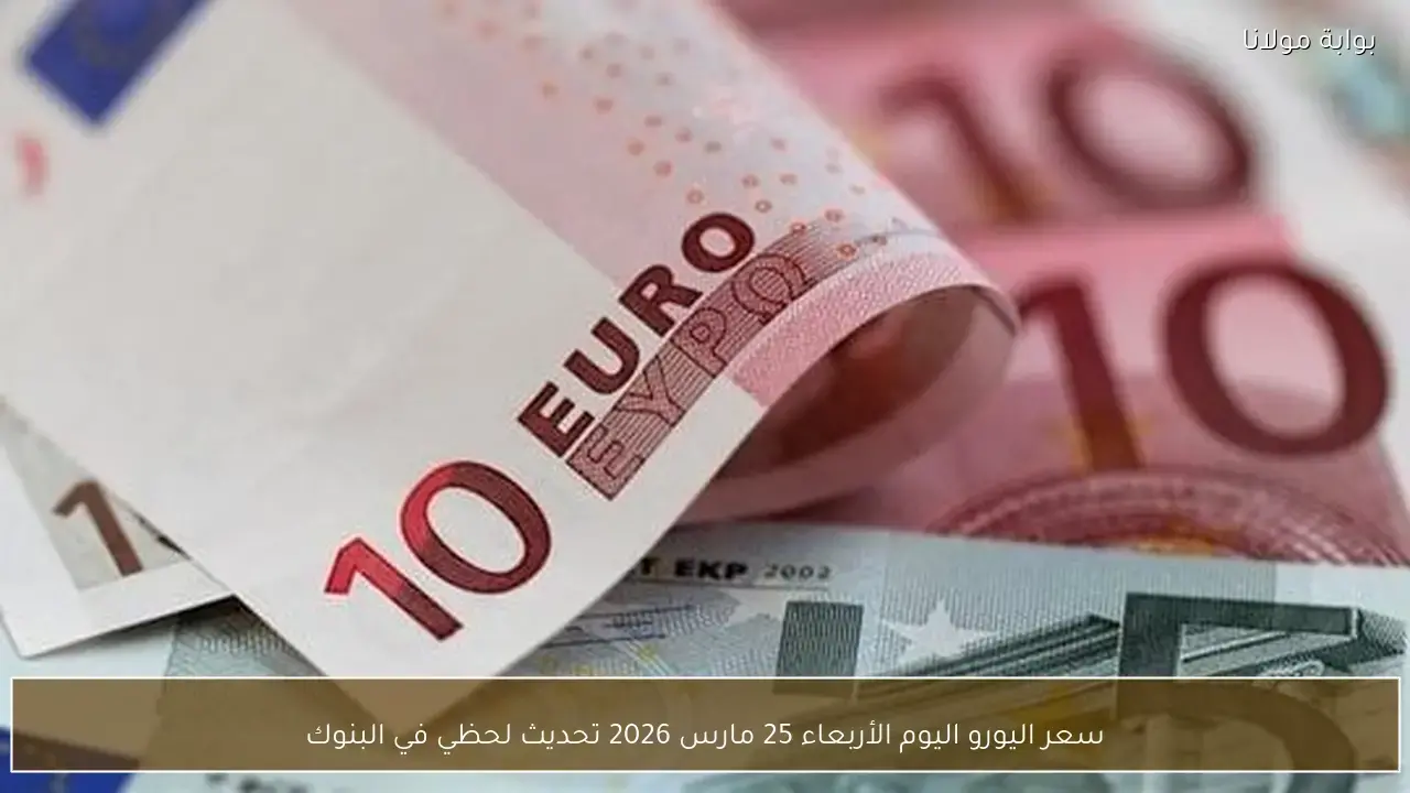 تغيرات سعر اليورو أمام الجنيه المصري في تعاملات البنوك يوم 25 مارس